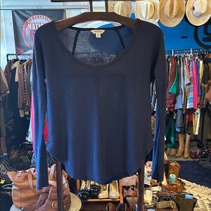 Lucky Brand Navy Long Sleeve Thermal Top